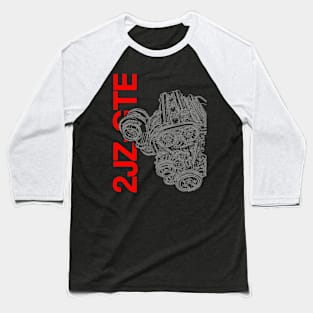 2JZ-GTE Supra MKIV Engine Baseball T-Shirt